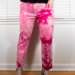 Upcycled Bleach Dye Pink and White Old Navy Pixie